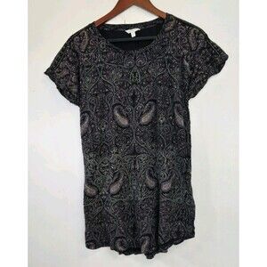 Lucky‎ Brand Blouse Shirt Womens 1X Plus Paisley Whimsigoth Fairy Grunge Goth